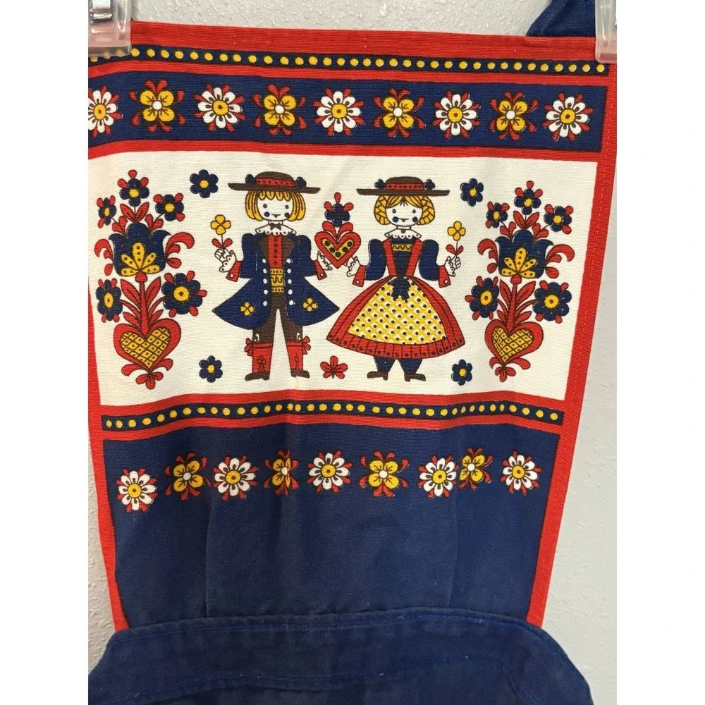 Vintage Austrain Folk Art Scandinavian Apron Women's Full Bib One Size Fits Most